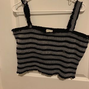 black and white cropped tank top